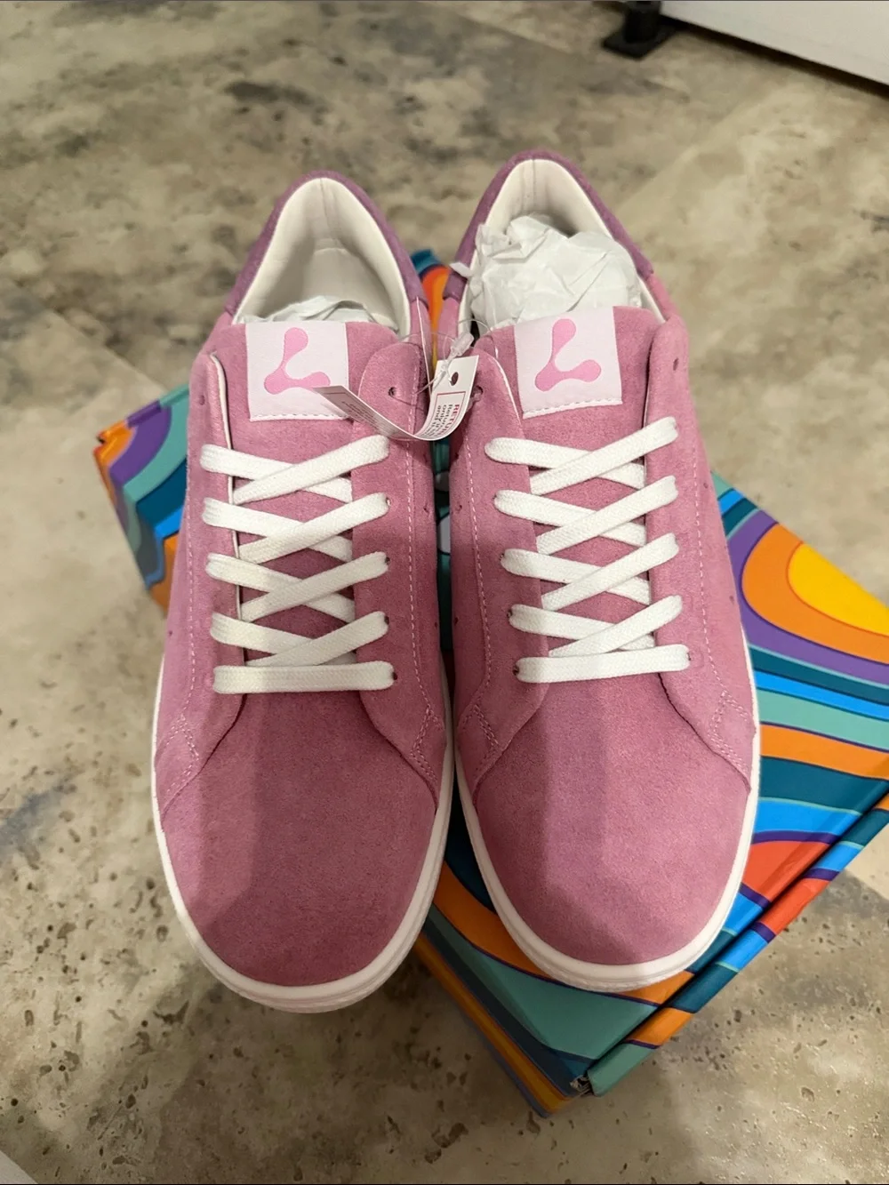 Cosmic Pink Halo Suede Low-Top Women's Sneakers - White Sole